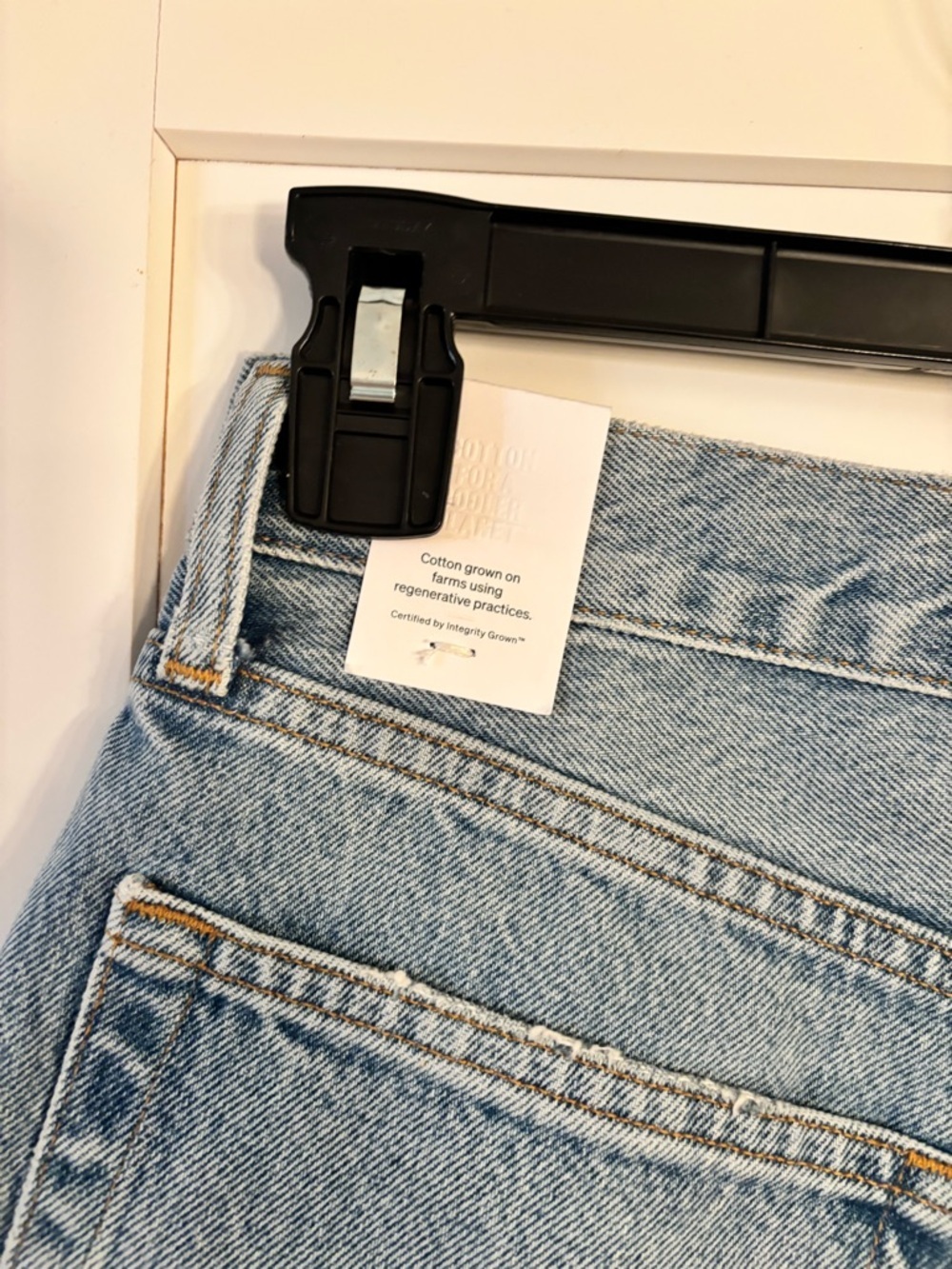 new Agolde Parker Long Short in Replica denim cutoff jean shorts light wash - Picture 9 of 10